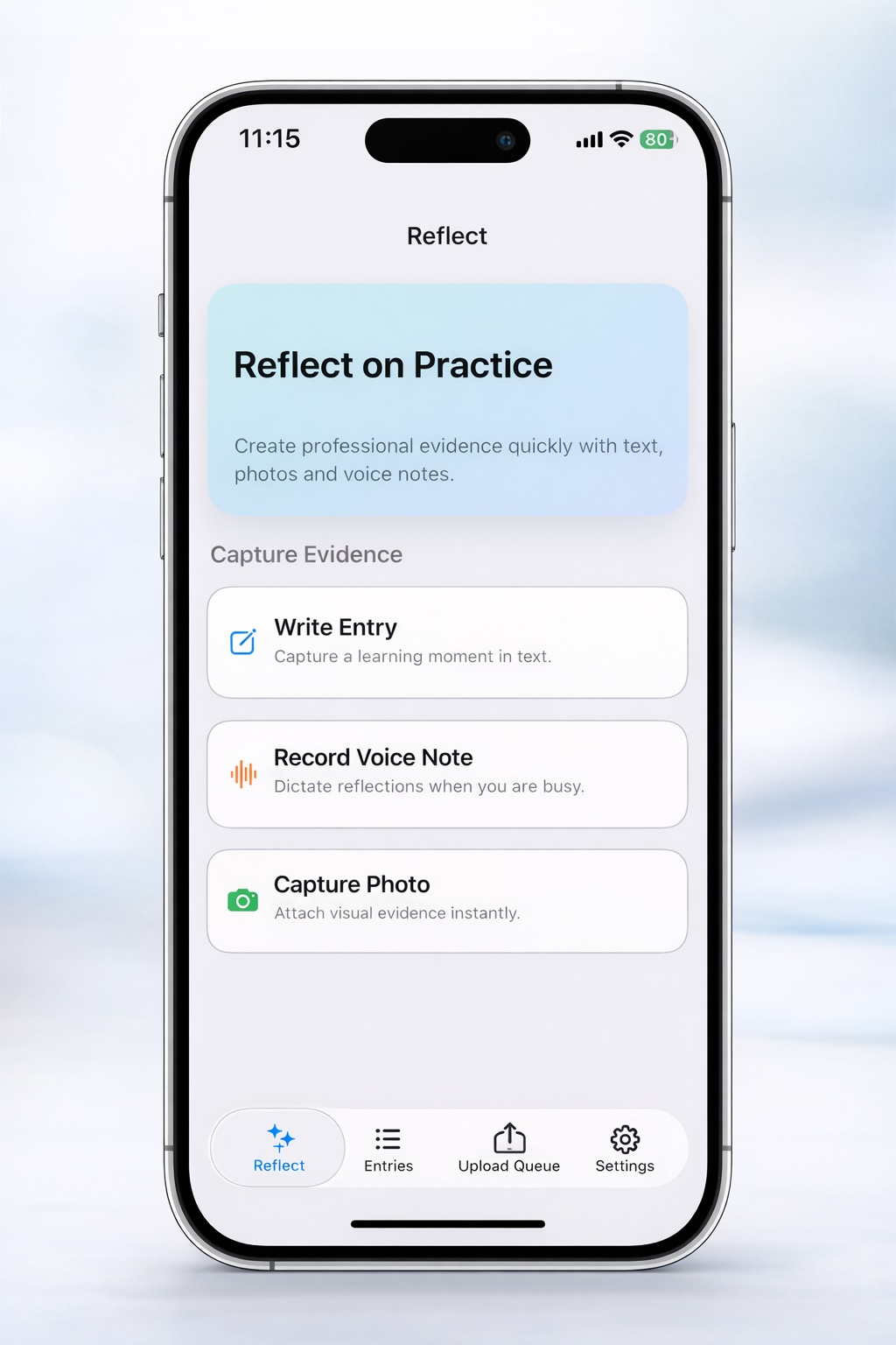 The Improval Reflect app on a phone