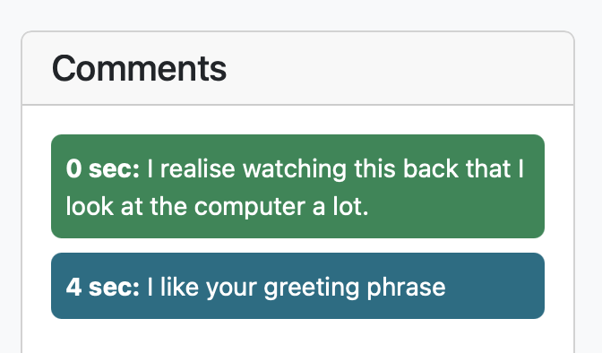 Point in time comments